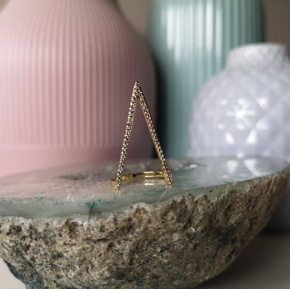 MELANIE AULD | Pave Deep V Ring Gold - Picture 2 of 2